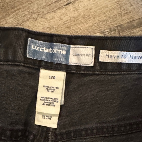 Liz Claiborne Black Straight Leg Women's Jeans 100% cotton / DG8 - Picture 4 of 5